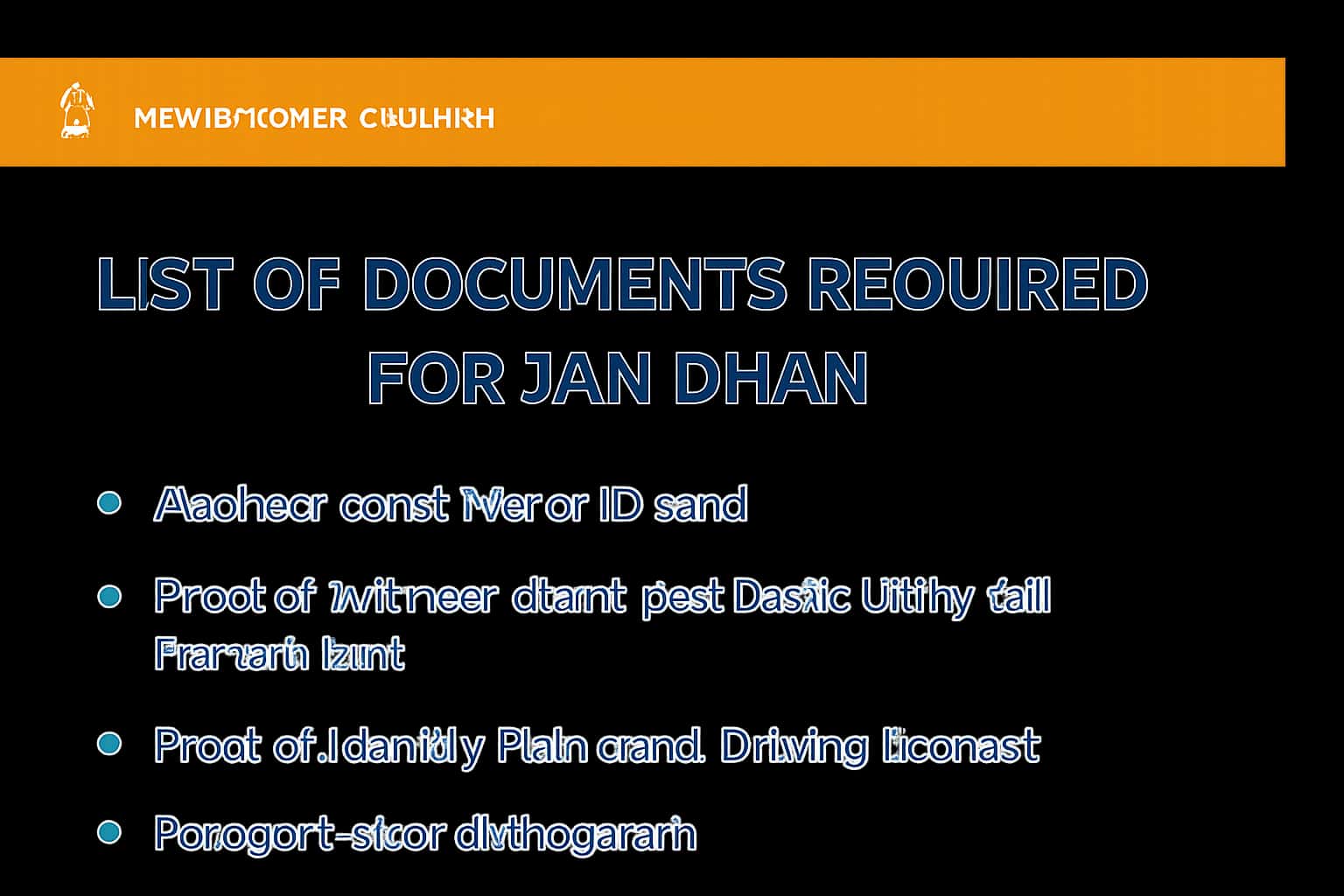 List of Documents Required for Jan Dhan