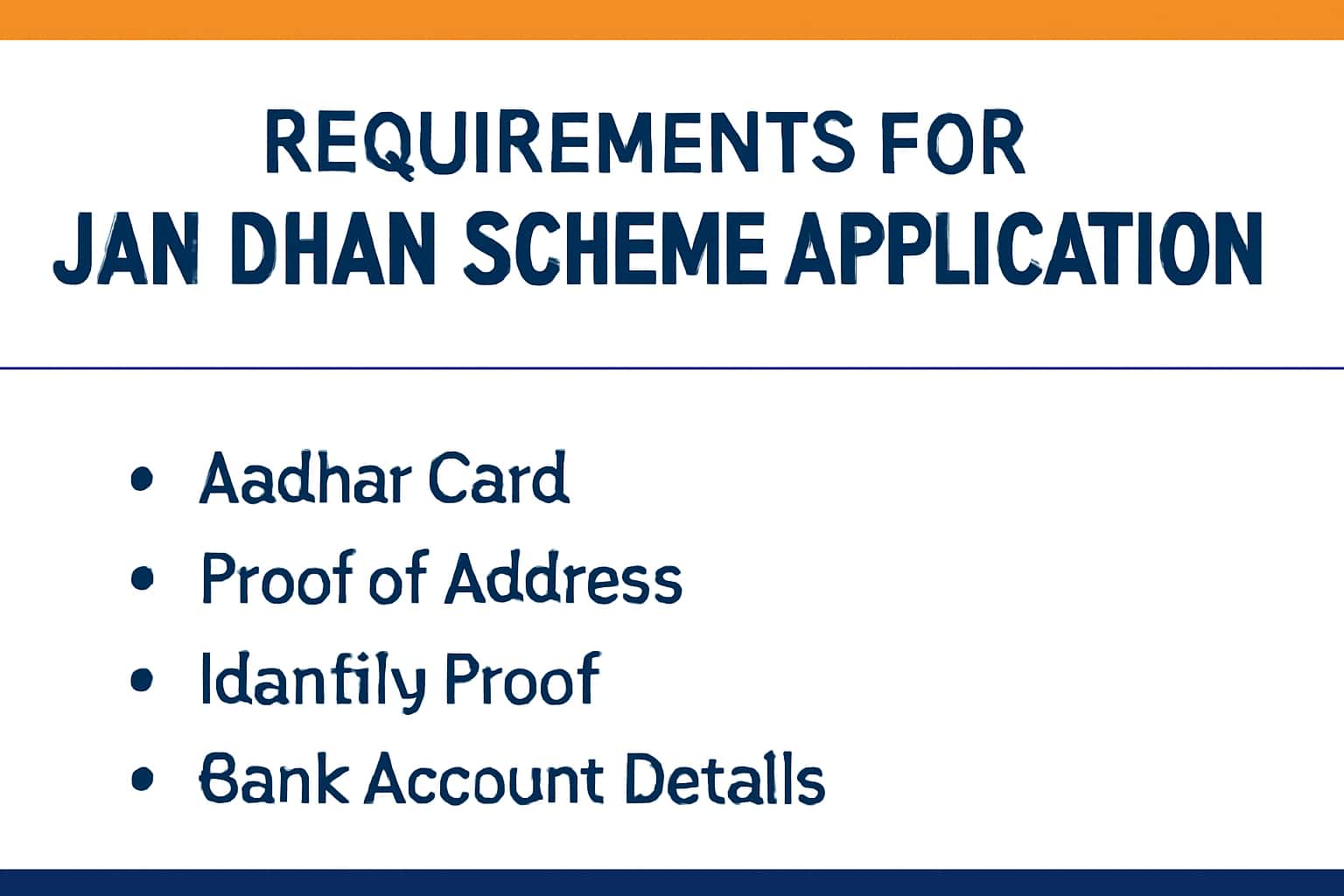 Requirements for Jan Dhan Scheme Application